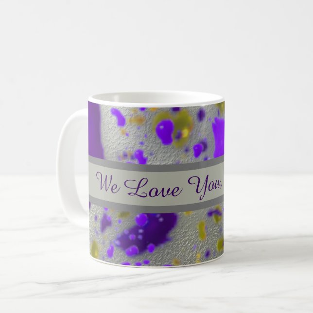 Love You Grandma Paint Splatter Abstract Coffee Mug (Front Left)