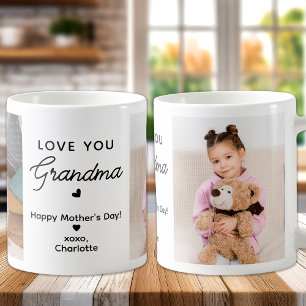 Love You Grandma Personalised 2 Photo Grandparent Coffee Mug