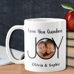 Love You Grandma Personalised Photo Coffee Mug<br><div class="desc">Add your photo and name to this modern mug for grandmothers,  featuring the words,  'Love you Grandma"
Makes a perfect keepsake gift.</div>