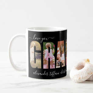Love You Grandma Photo Collage Letters Coffee Mug