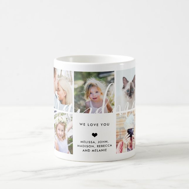 Love You Grandma | Photo Gift Calligraphy Text Coffee Mug (Center)