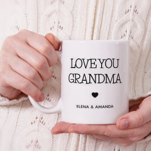 Love You Grandma Photo Handwritten Text Coffee Mug