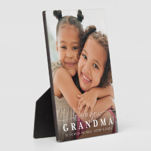 LOVE YOU GRANDMA Photo Script Heart Overlay Plaque