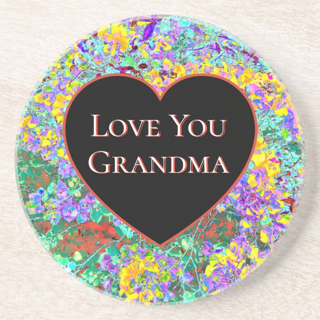  "Love You Grandma" Sandstone Coaster (Front)