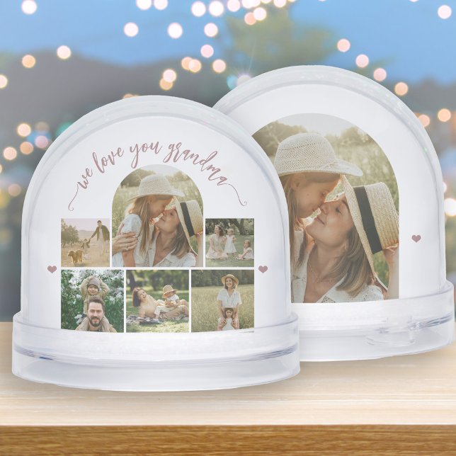 Love you grandma script custom photo collage  snowglobe (Creator Uploaded)