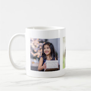 Love You Grandma Two Photo Script and Heart mug