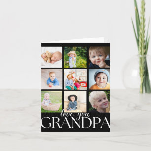 Love You Grandpa Beautiful Collage 9 Photos T Shir Card