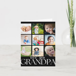 Love You Grandpa Beautiful Collage 9 Photos T Shir Card