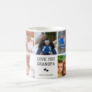 Love You Grandpa Custom Photo Collage Coffee Mug