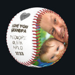 Love You Grandpa Custom Photo Collage Keepsake Baseball<br><div class="desc">Love You Grandpa Custom Photo Collage Keepsake Baseball. Show grandpa how much you love him with this personalised baseball unique gift. The modern fun typography design features two family photos and a loving quote ''Love you Grandpa" plus child's/children's name(s) and year, and "Love playing ball with Grandpa." This baseball keepsake...</div>