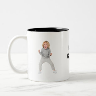 Love you grandpa custom photo name Two-Tone coffee mug