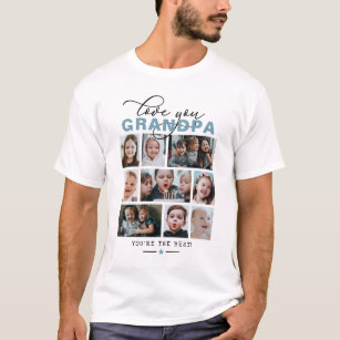 Love You Grandpa/Grampa/Other 9-Photo Custom Text T-Shirt