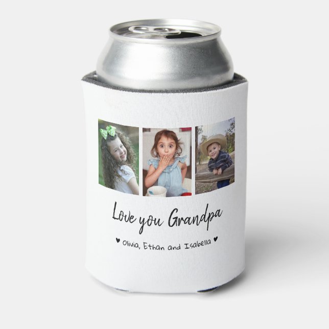 Love You Grandpa Happy Father's Day 2021 Photo   Can Cooler (Can Back)