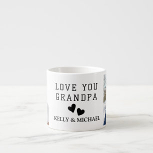 Love You Grandpa Modern Collage Photo Espresso CUP