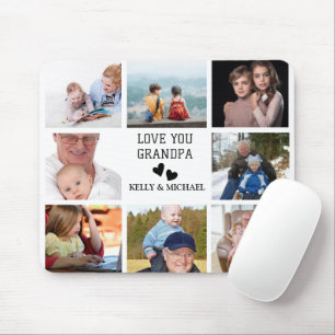 Love You, Grandpa   Modern Collage Photo Mousepad