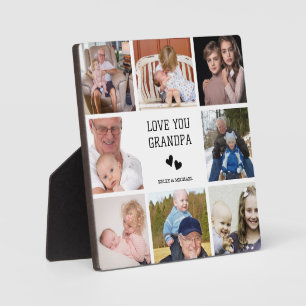 Love You, Grandpa   Modern Collage Photo Plaque 