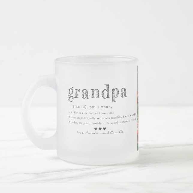 Love You Grandpa Mug |Two Photo Handwritten Coffee (Left)