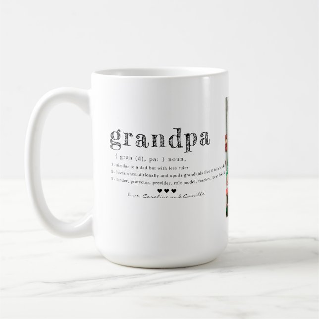 Love You Grandpa Mug |Two Photo Handwritten Coffee (Left)