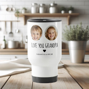 Love You Grandpa   Personalised Two-Face Photo  Travel Mug