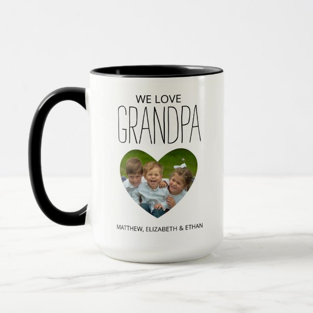 Love You Grandpa Photo Coffee Mug (Left)