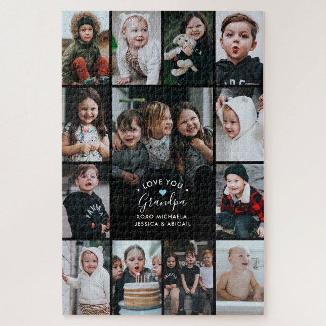 Love You Grandpa Photo Collage Message 1,014 Piece Jigsaw Puzzle (Vertical)