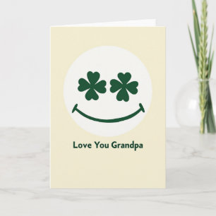 Love You Grandpa Smiling Face Card