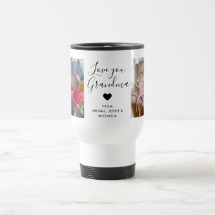 Love You Grandpa   Two Photo Handwritten Text  Travel Mug