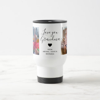 Love You Grandpa | Two Photo Handwritten Text Travel Mug