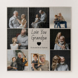 Love You Grandpa with Heart & Photos - Jigsaw Puzzle