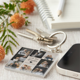 Love You Grandpa with Heart & Photos - Key Ring