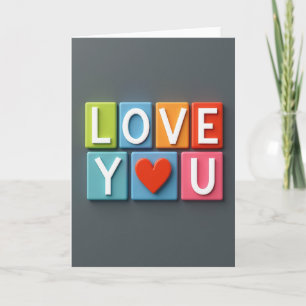 Love You Graphic Message Card