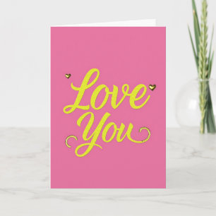 Love You Graphic Pop Art Card