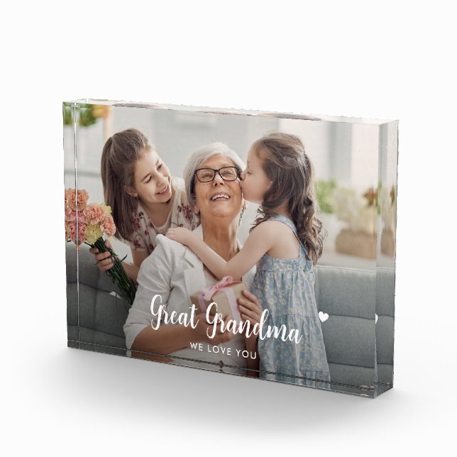 Love You Great Grandma Modern Script Photo Block (Right)