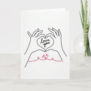 Love You Hands Heart Card