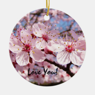 Love You! hanging ornament gifts Pink Blossoms