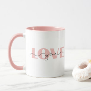 Love You   Happy Valentine's Day Modern Mug