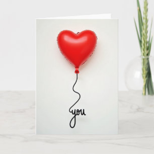 Love You Heart Balloon Card