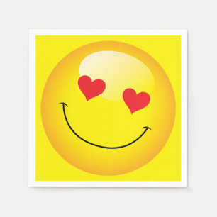 Love You Heart Eyes Cute Emoji Engagement Party Napkin