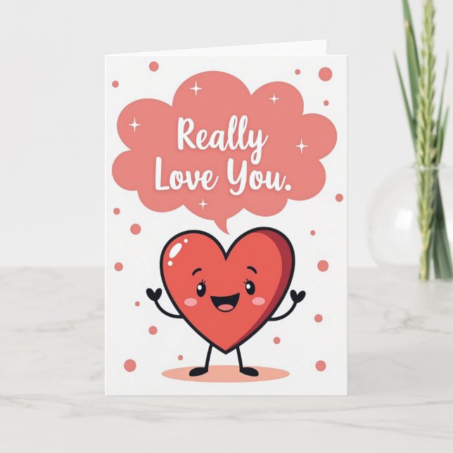 Love You Heart Felt Message Card (Front)