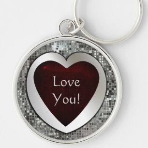 Love You! Heart Keychain