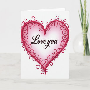 Love You Heart Romantic Card