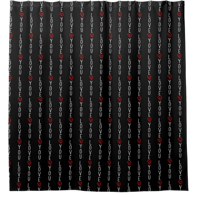 Love You Heart Shower Curtain (Front)