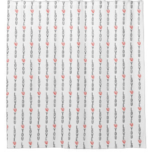 Love You Heart Shower Curtain