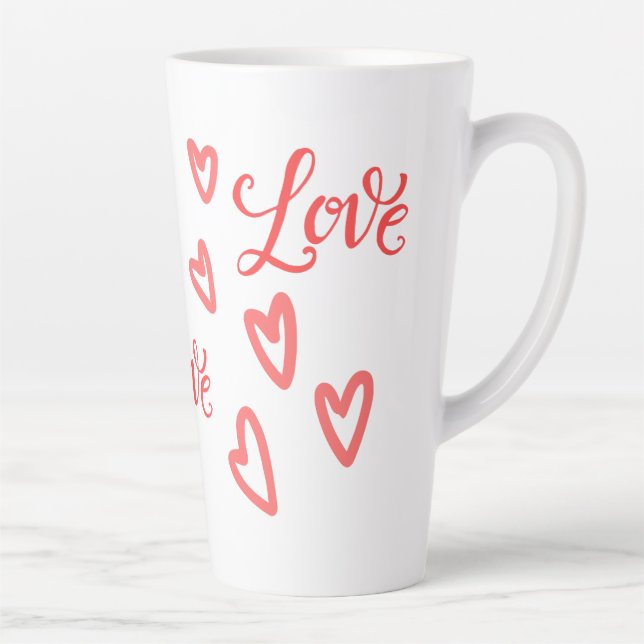 Love You Heart-Themed Valentine's Latte Mug (Right)