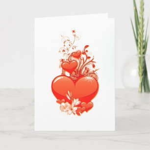 Love you heart valentine romantic love holiday card