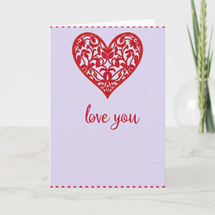 Love You Heart Vines Art Card