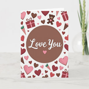 Love You Hearts And Bears Card