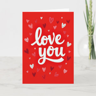 Love You Hearts Graphic Card