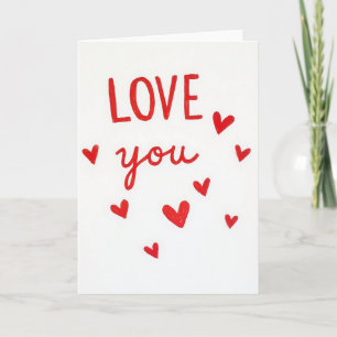 Love You Hearts Handmade Card
