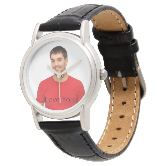 Love you husband boyfriend photo watch (Angled)